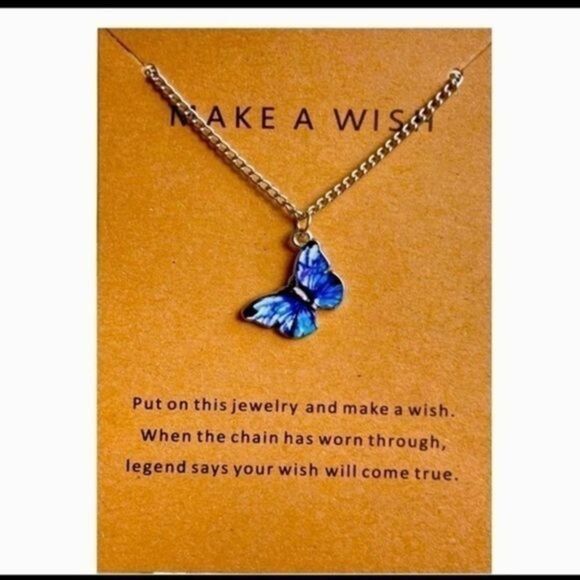 Make a Wish Inspirational Butterfly necklace 🦋 Random Color Butterfly - Picture 2 of 3